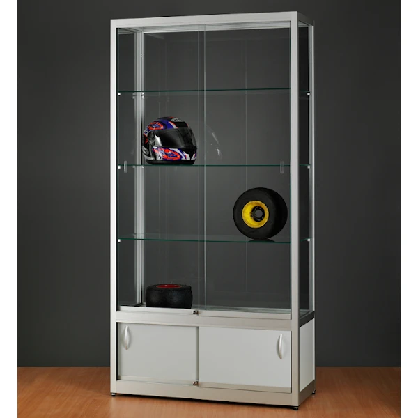 Aspire WME 1000 Glass Display Cabinet with Storage black