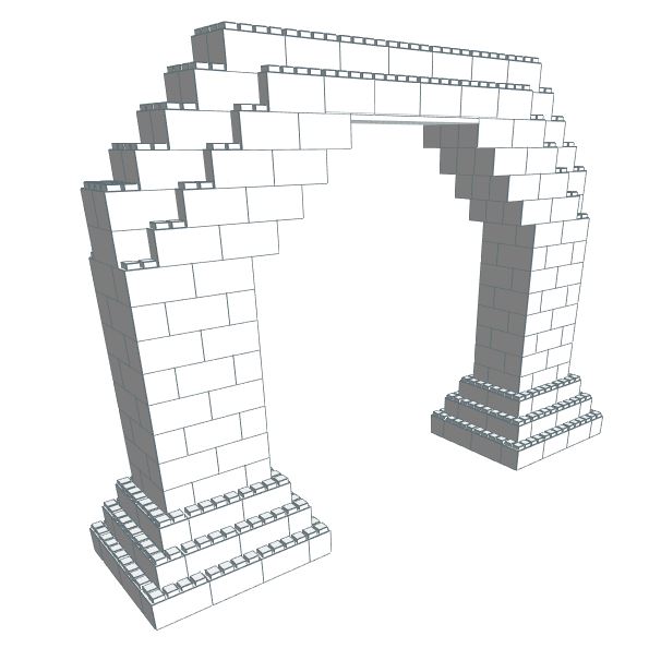 Arch - Detailed 7 Ft W Opening - 12 Ft 6 In x 3 Ft x 8 Ft 7 In