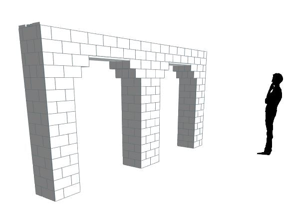 Arch - Double Each 5 Ft W Openings - 15 Ft x 1 Ft 6 In x 7 Ft 7 In