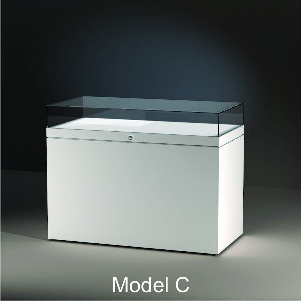 EXCEL Line T, Model C Display Case (150cm wide, 20cm Glass Hood)