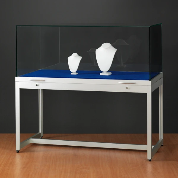 Genus TGV1000 Display Case with Gas Springs High Top Silver Finish
